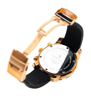 Bracelet montre homme luxe boitier pvd doré chronographe