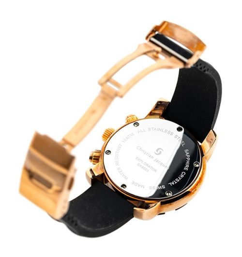 Bracelet montre homme luxe boitier pvd doré chronographe